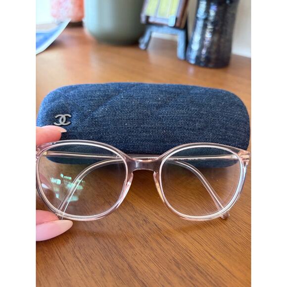 Chanel CH3262 Eyeglasses Pink Clear Frame 52-18-140 w Case